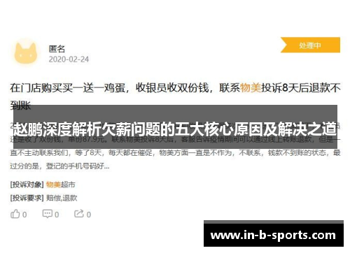 赵鹏深度解析欠薪问题的五大核心原因及解决之道